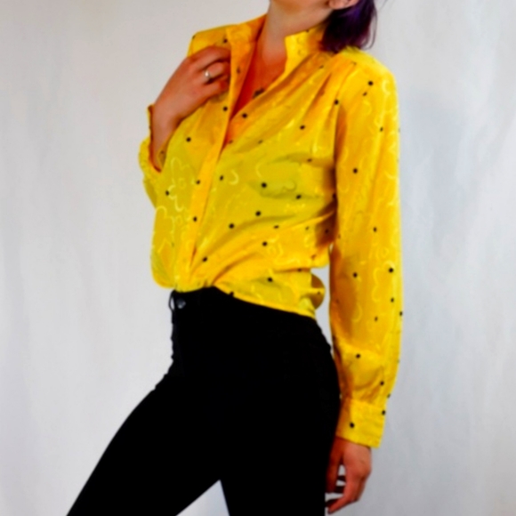 80s VTG JH Collectibles Button Shirt with shoulder pads - Picture 4 of 9